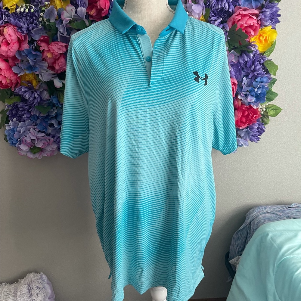 XL Under Armour Blue Burst Men’s Polo sz XL